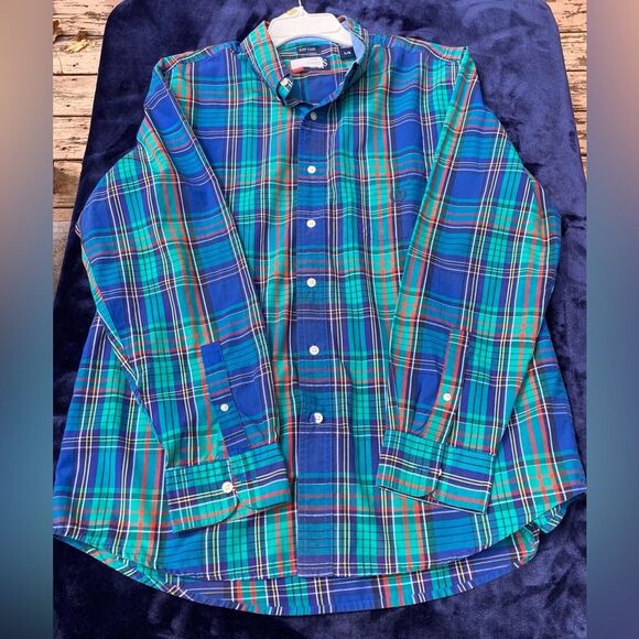 Men’s Chaps Ralph Lauren L/XL Button Up Plaid Shirt and Puffer Vest Combo - Picture 7 of 8